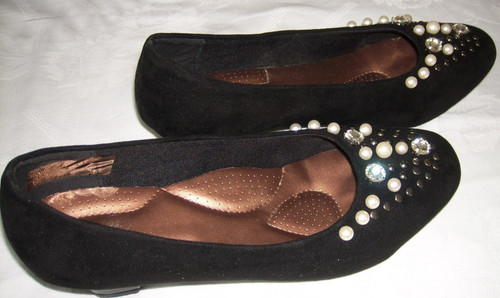 Pumps flach mit - , perlen